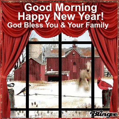 Animated Good Morning Happy New Year Wishes Blessing GIF Image