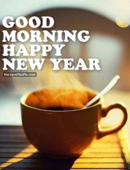Happy New Year Good Morning Coffee Quotes Image
