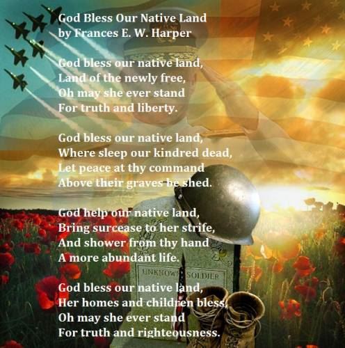 God Bless our Native Land Memorial Day Poem Images