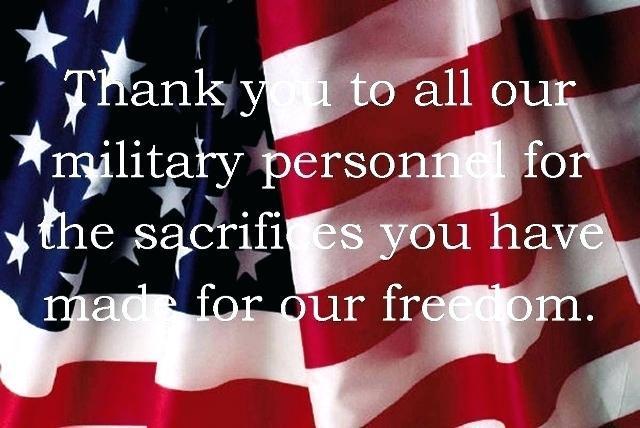 Inspirational Military Quotes - Thank you for you sacrifices
