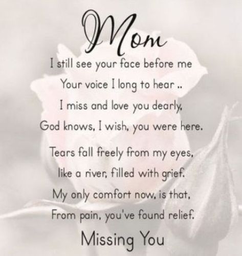 Mom I Miss you Mothers Day Image