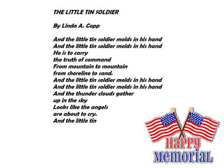 The Little Tin Soldier Poem Memorial Day Pics