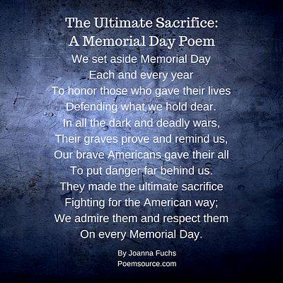 The Ultimate Sacrifice A Memorial Day Poem