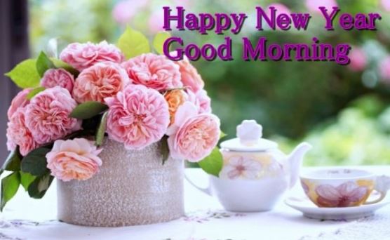 Happy New Year Good Morning Flowers for Twitter and Tumblr