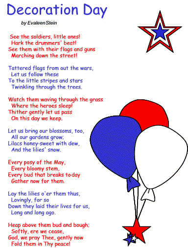Decoration Day Poem for Kids Memorial Day