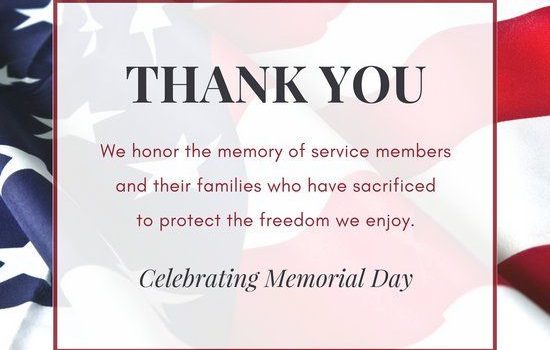 Celebrating Memorial Day - Happy Memorial Day Thank You Quotes