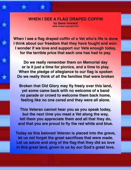 Memorial Day Poems When I See A Flag Draped Coffin