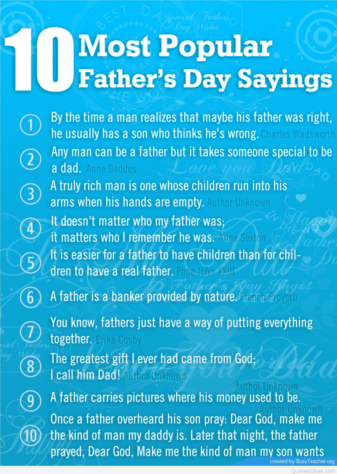 10 Most Popular Fathers Day Sayings with Quotes