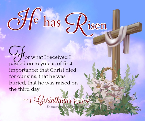 Easter Bible Verses - He Has Risen Quote Picture